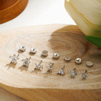 Stainless Steel 18K Gold Zircon Ear Bone Stud Titanium Steel Mini Ear Studs
