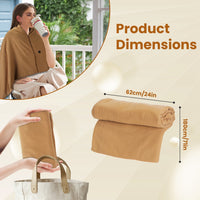 USB Heated Shawl Blanket – Wearable Electric Wrap with 3 Heating Levels & Zipper