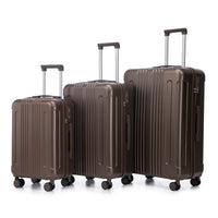 20   24  28  3 Pcs Set In ABS Spinner Wheel Luggage, Carry On Suitcase, Matching Color, TSA Combination Lock
