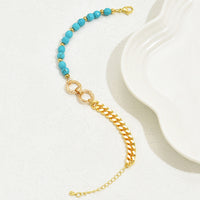 Double Ring Turquoise Multi-Chain Bracelet – Creative Instagram-Style Beaded Design