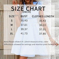 Women's Mini Dress V Neck Flutter Sleeve Striped Smocked Waist A Line Short Summer Dress