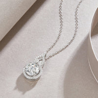 Curve – 2-Carat Moissanite Diamond Pendant Necklace in S925 Sterling Silver Platinum-Plated