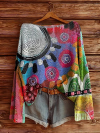 Pattern Shading Women's Printed Wear Round Neck Imitation Sweater