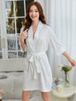 Lightweight Herringbone Knit Bathrobe, Spa And Bridesmaid Dress-style Nightgown Sets, Suitable For Women - Dries Quickly And Is Soft And Comfortable