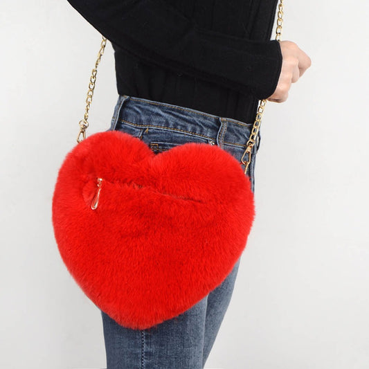 Love Bags
 For Women Plush Chain Shoulder Bags Valentine's Day Party Bag