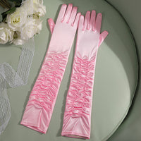 50cm Bridal Wedding Dress Satin Lengthened Gloves