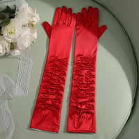 50cm Bridal Wedding Dress Satin Lengthened Gloves