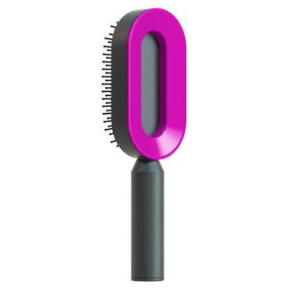 Self-cleaning Hair Brush For Women One-key Cleaning Hair Loss Airbag Massage Scalp Comb Anti-Static Hairbrush