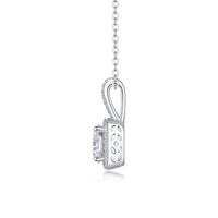 Small Square Diamond – 2-Carat Moissanite Pendant Necklace in S925 Sterling Silver Platinum-Plated