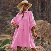 Holiday Leisure Button Artistic Style Dress