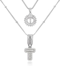 26 English Letters Copper-plated Gold Diamond Pendant Necklace