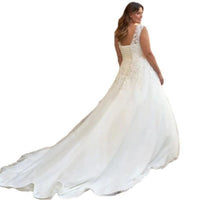 V-Neck Wedding Trailing Princess Slimming Wedding Veil Mori Style Wedding Dress