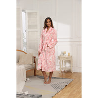 Plus Size Soft Fleece Robe – 300GSM Heavyweight Thermal Bathrobe with Belt & Pockets