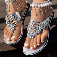 Floral Pattern Flip Flops Comfortable Casual Summer Beach Slippers