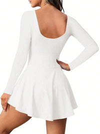 Women’s 2-in-1 Athletic Tennis & Golf Dress – Long Sleeve with Built-In Shorts